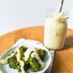 Mason jar spicy horseradish cauliflower sauce broccoli