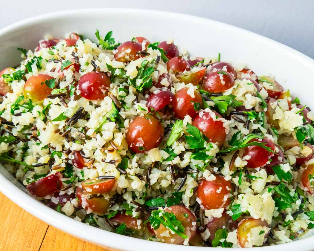 Wild Cauliflower Rice Pilaf with Grapes | Peel with Zeal