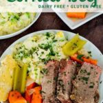 corned beef dinner on white plate