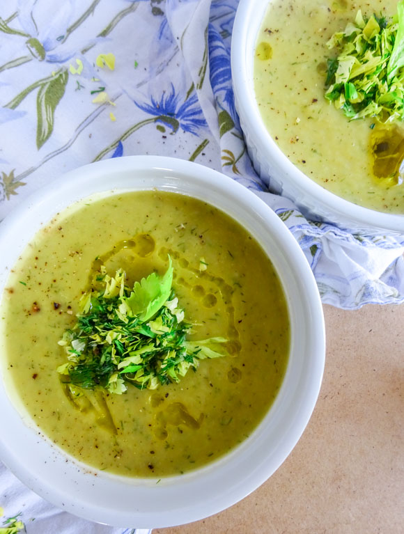 vegan gluten free cream of celery soup with dill