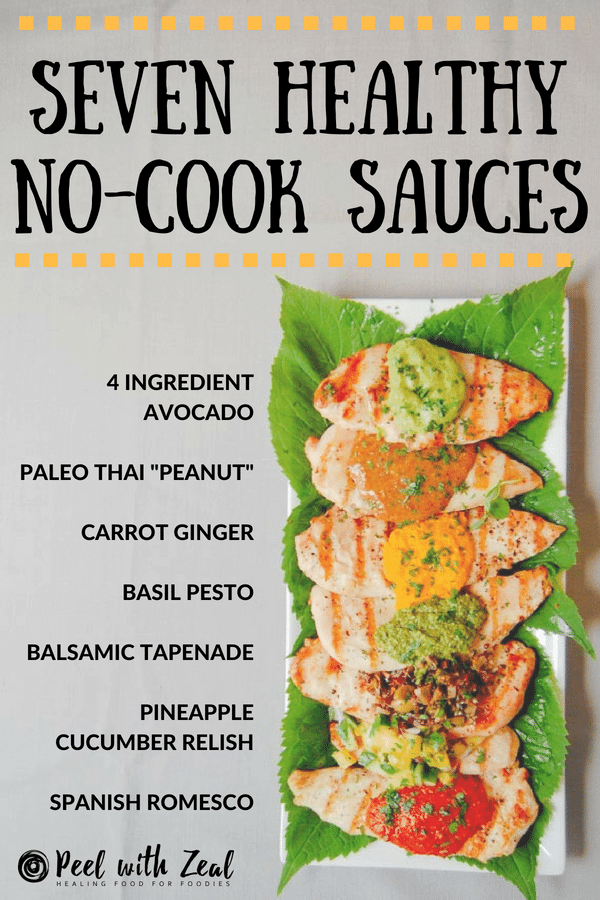 pinterest graphic for no cook sauces