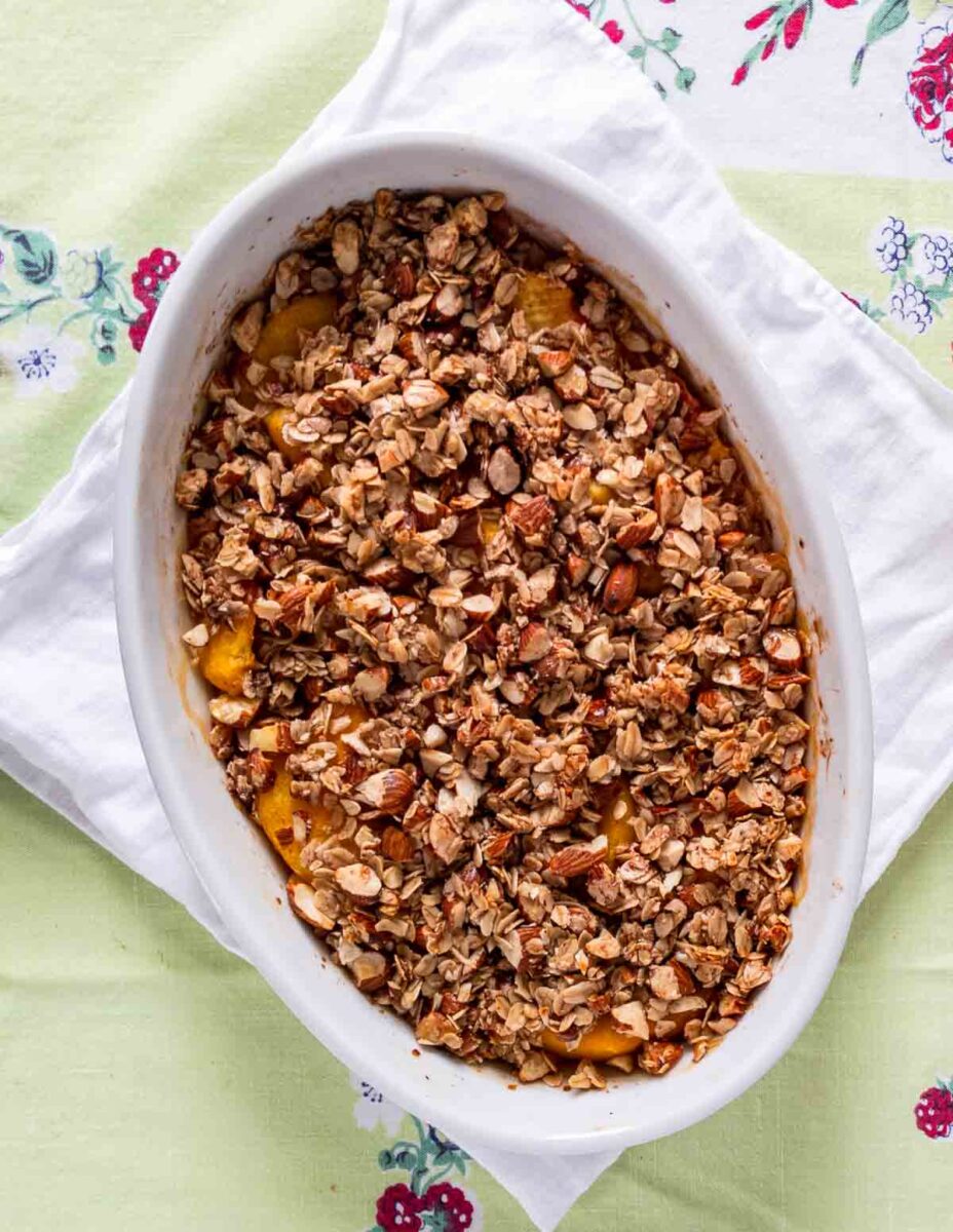fully baked peach crisp