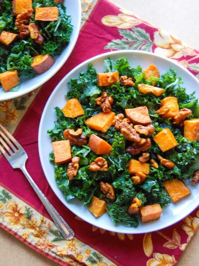 Kale Salad with Sweet Potato Peel with Zeal