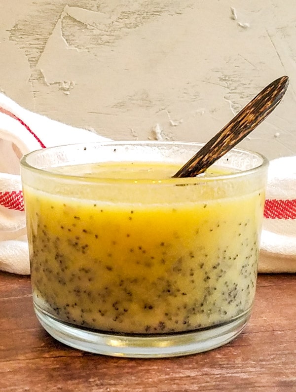 healthy poppy seed salad dressing in a bowl
