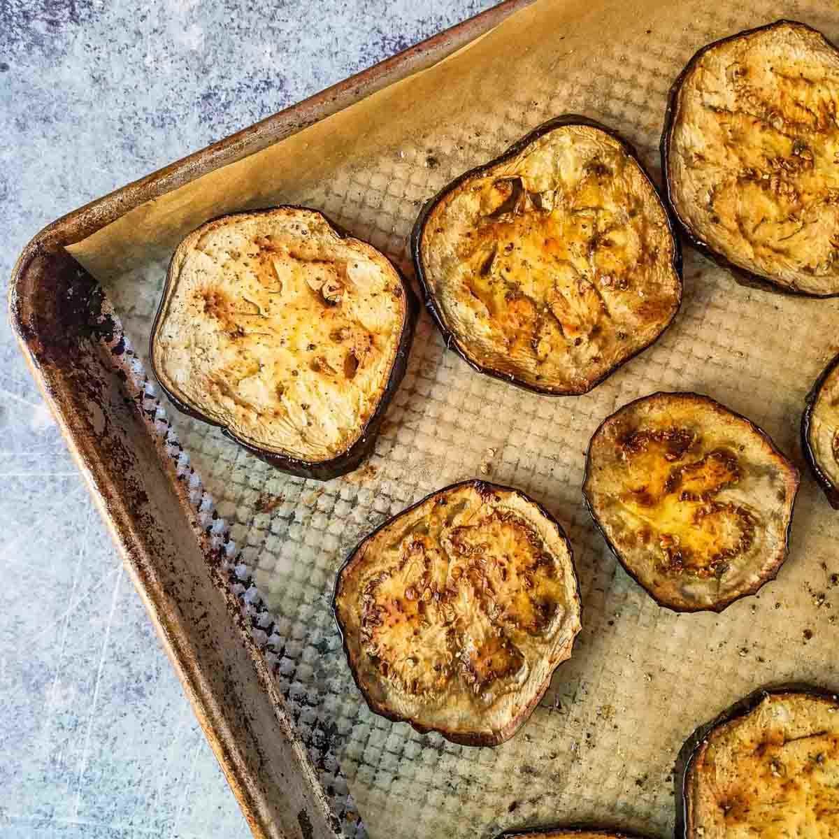 Roei uit Druif groentje Easy Oven Roasted Eggplant Slices Slices - Peel with Zeal
