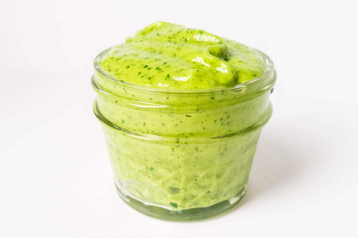 avocado sauce recipe in jar
