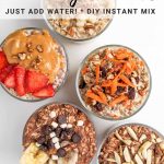 overnight oats with chia seeds on counter