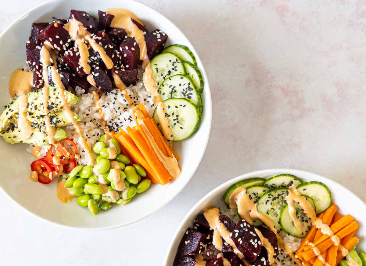 Vegan Poke Bowl with Beets (15 minutes)