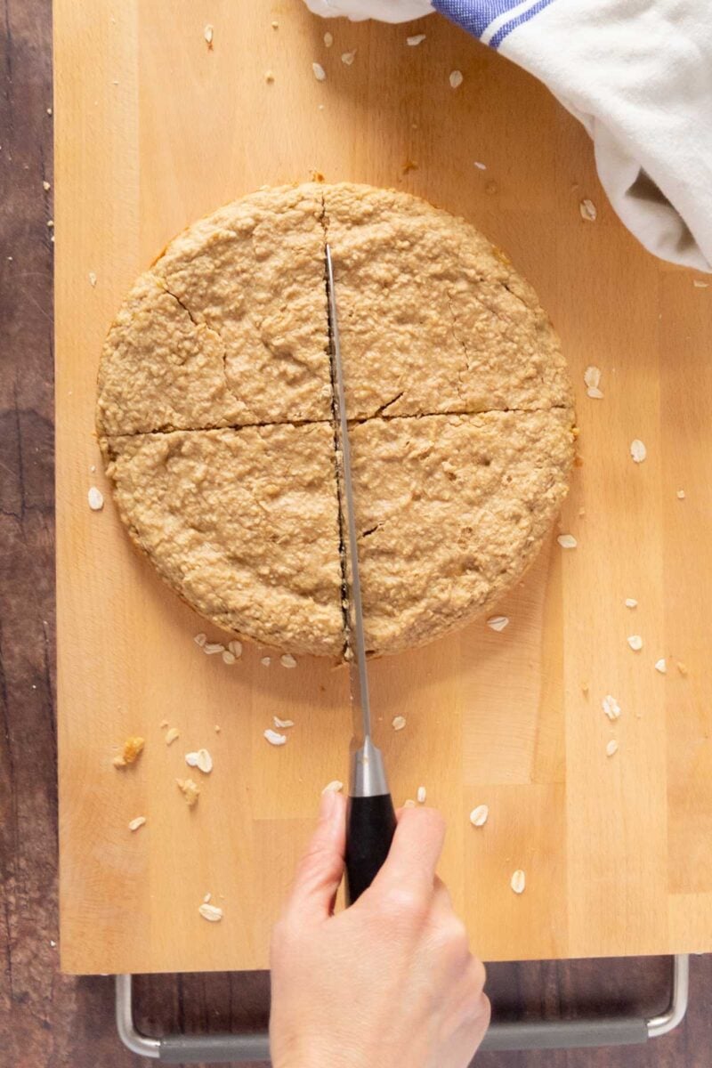 cutting dog cake into layers