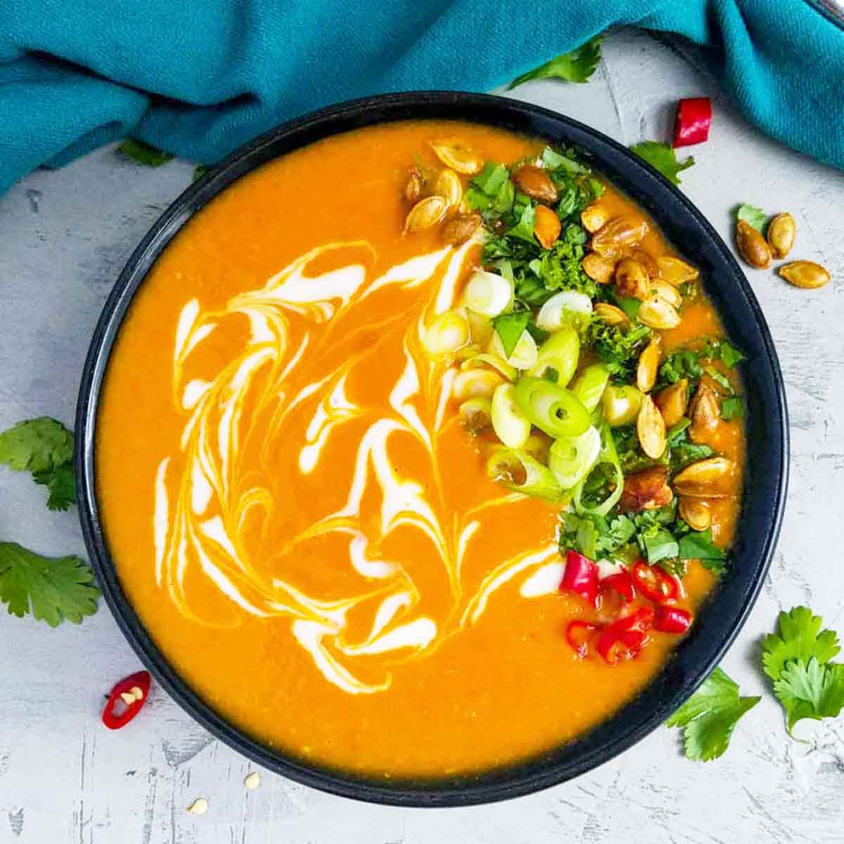 Spicy Thai Curry Pumpkin Noodle Soup - My Food Story