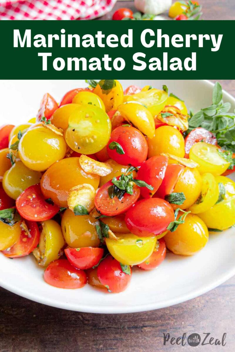 cherry tomato salad in a bowl