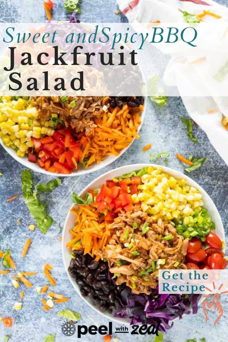 Jackfruit salad in a bowl.