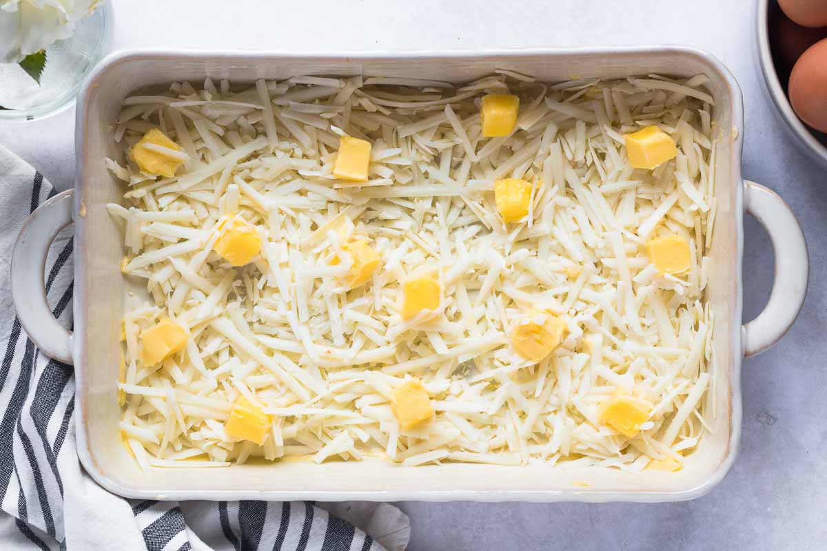 swiss cheese in casserole dish