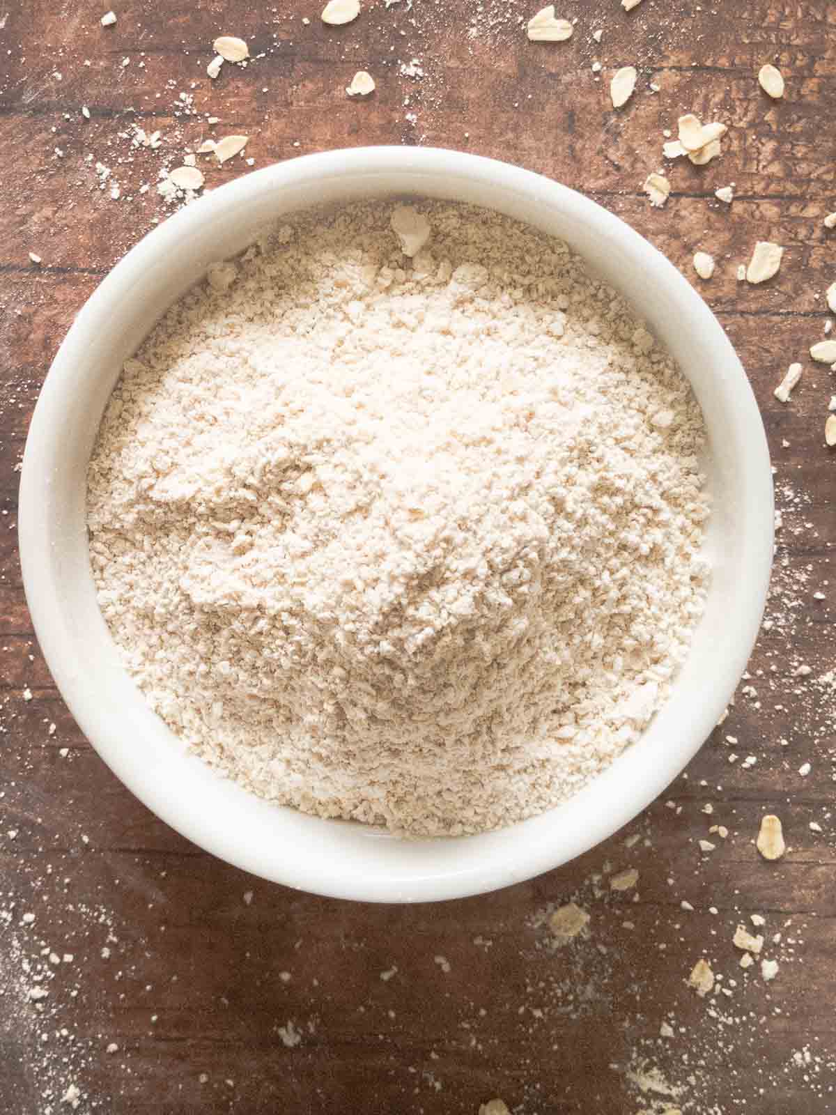 oat flour in bowl