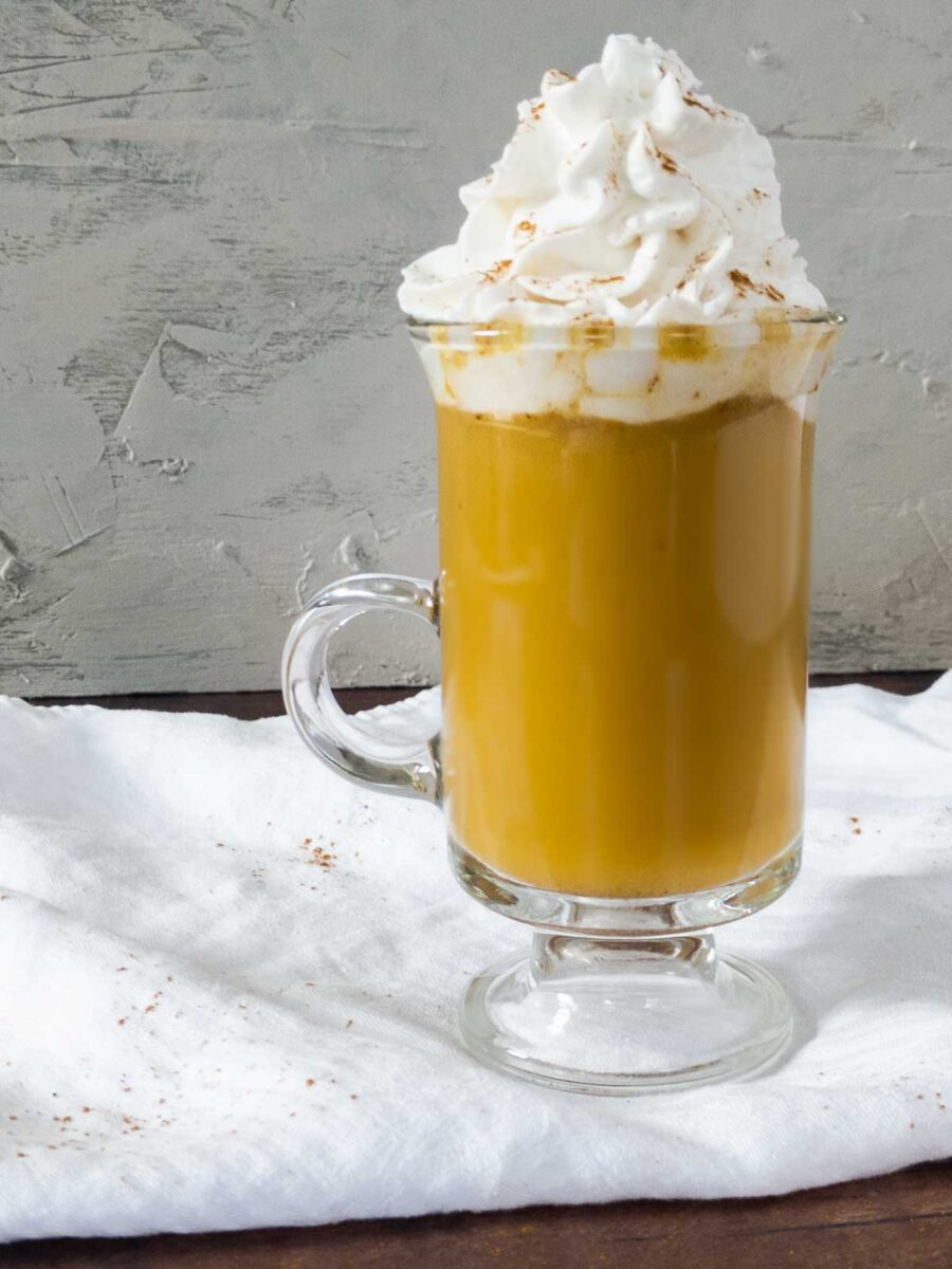 pumpkin latte with whipped cream