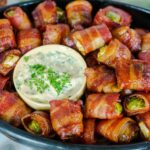bacon wrapped brussels sprouts in bowl