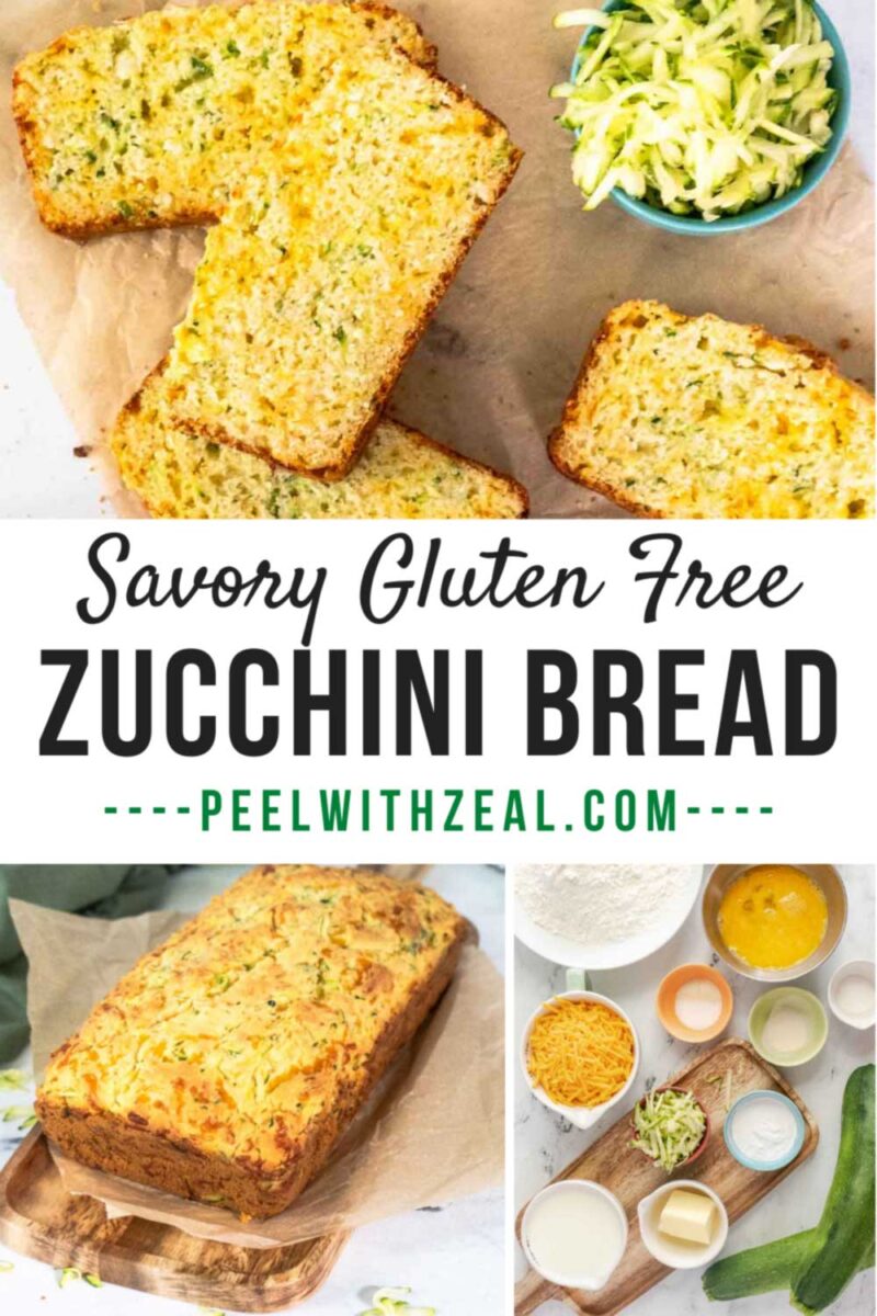 gluten free zucchini bread on cutting board