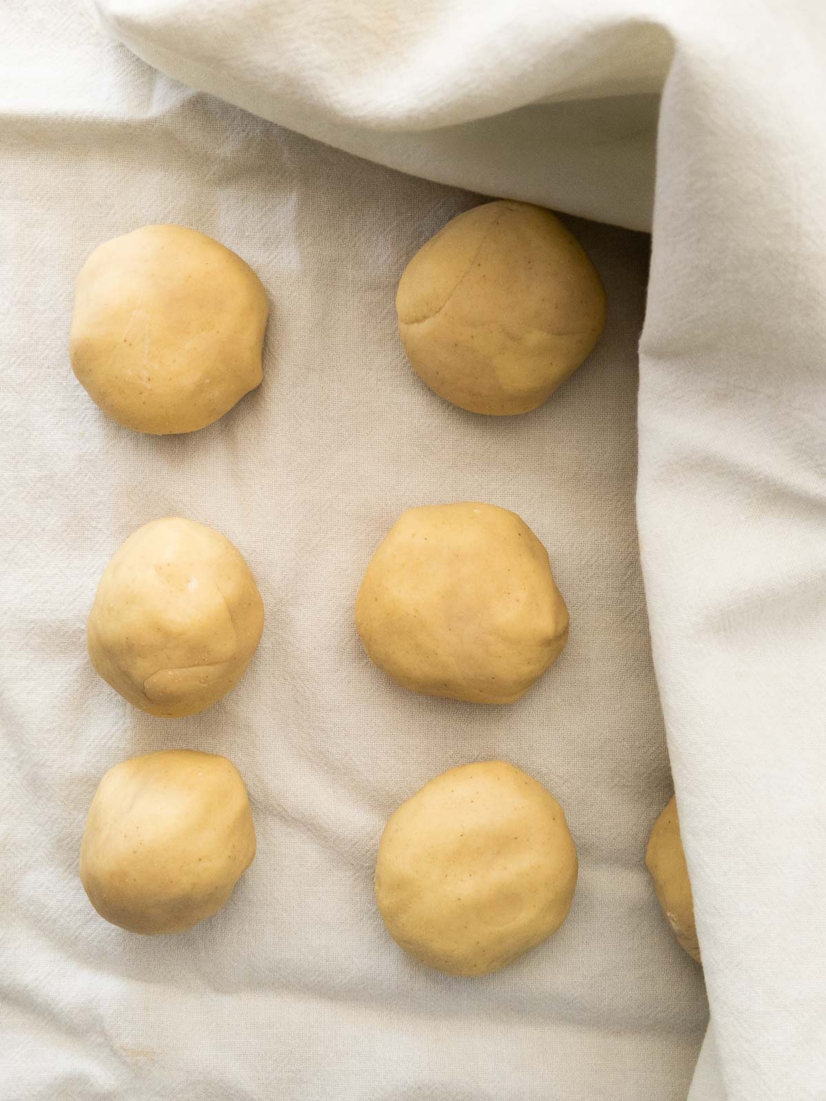 gluten free flatvread dough divided into equal peices