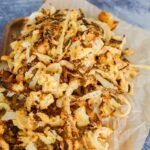 gluten fried onions on parchment paper