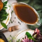 gluten free turkey gravy in a gravy boat