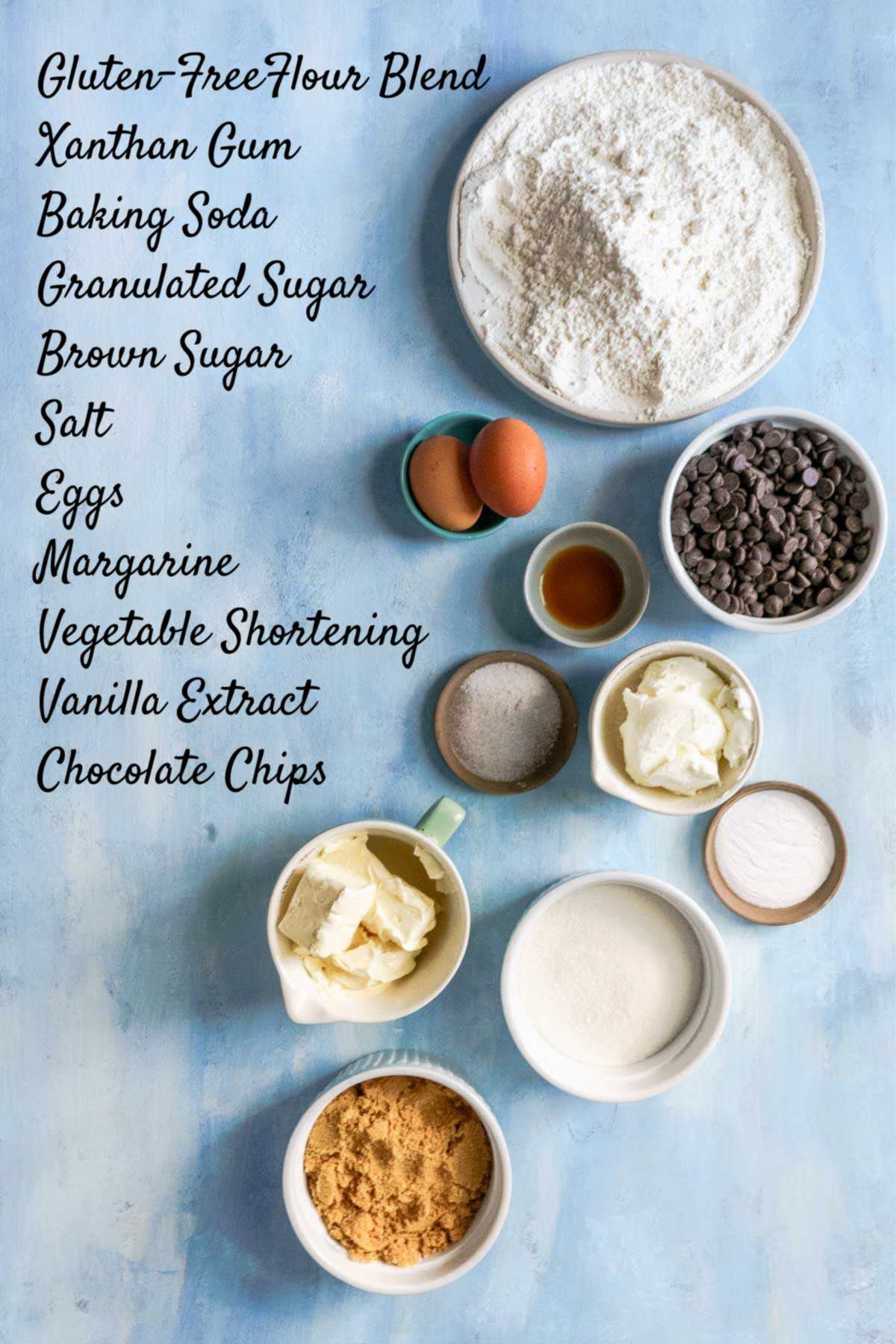dairy free cookie ingredients on counter
