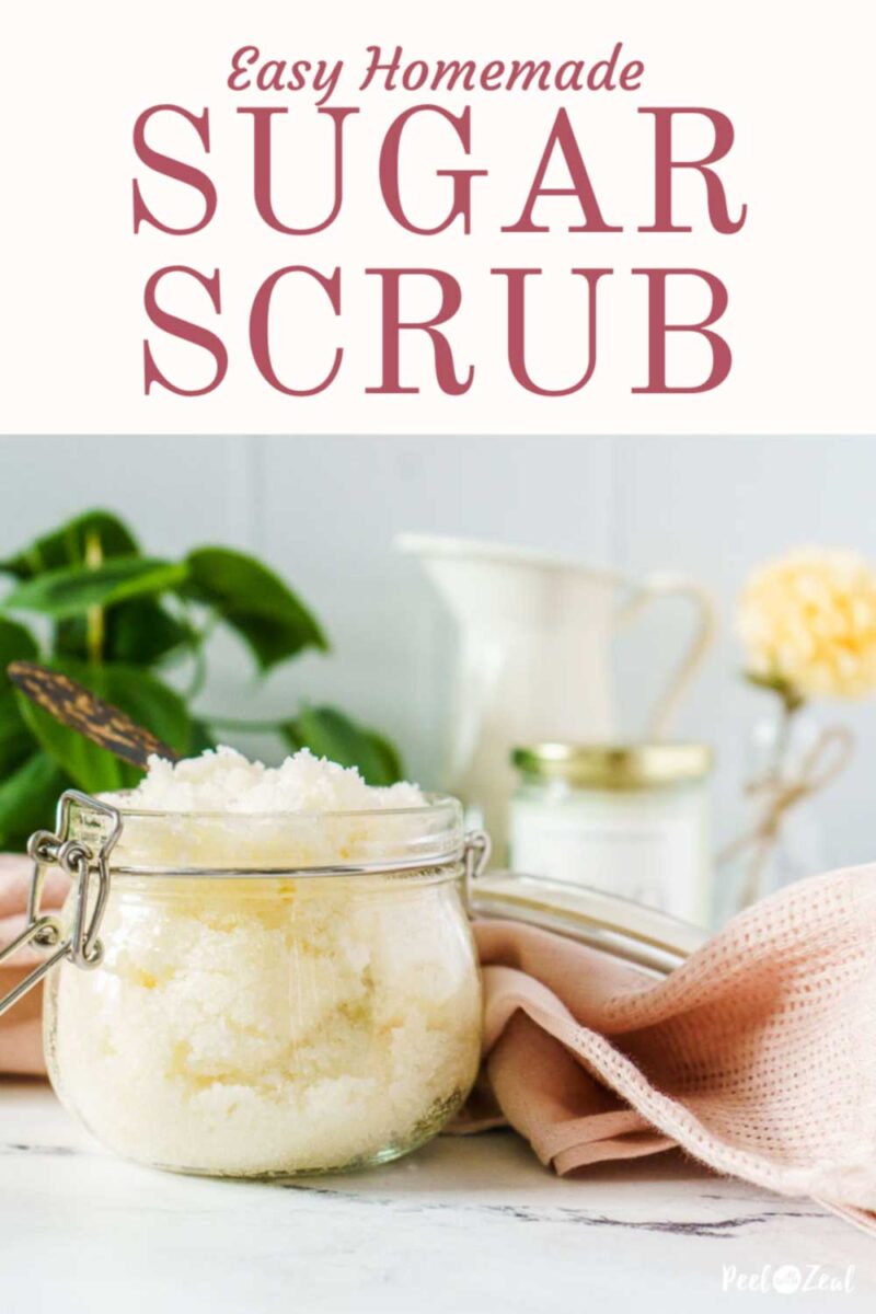 jar of sugar scrub on counter