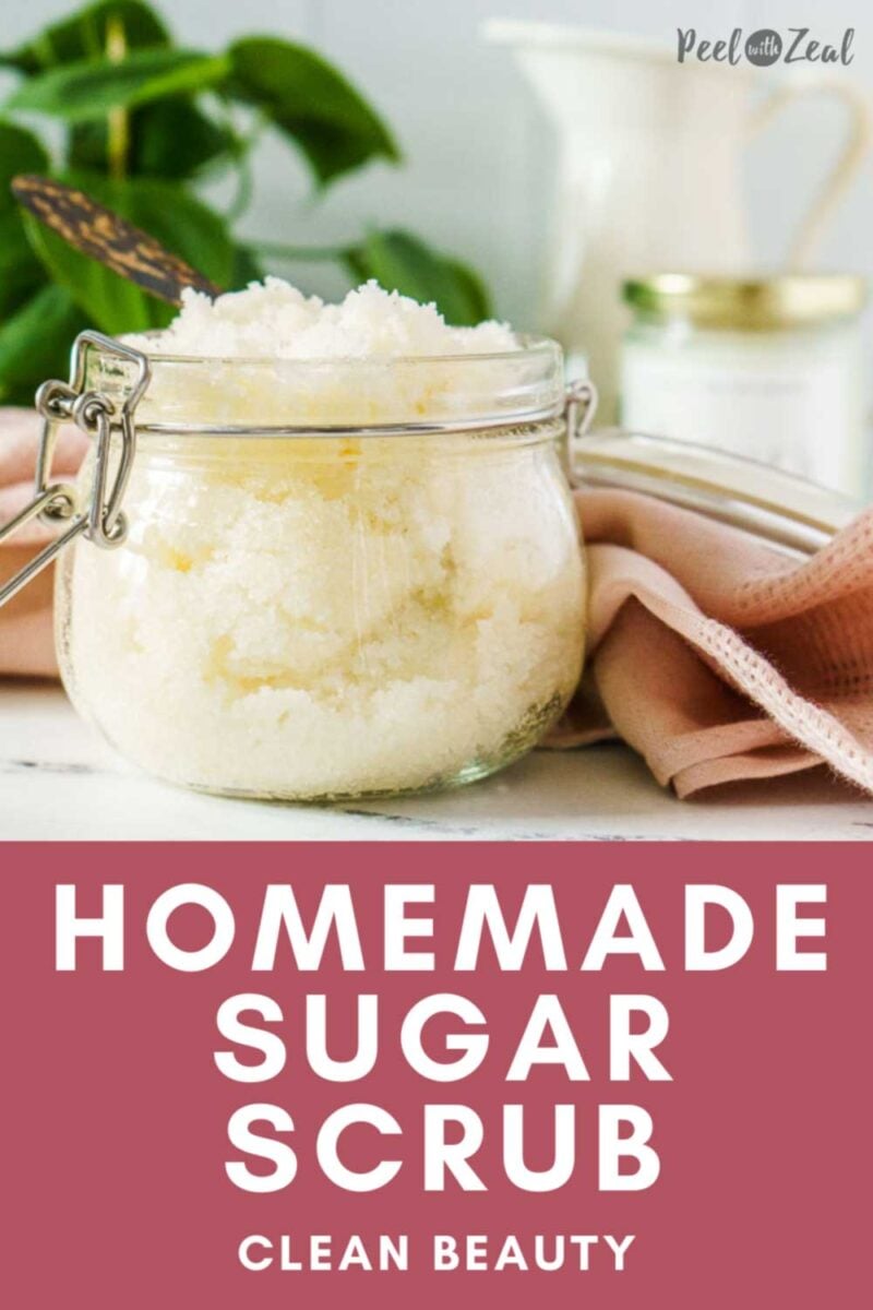 jar of sugar scrub on counter