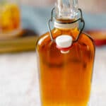 demerara syrup in decorative bottle