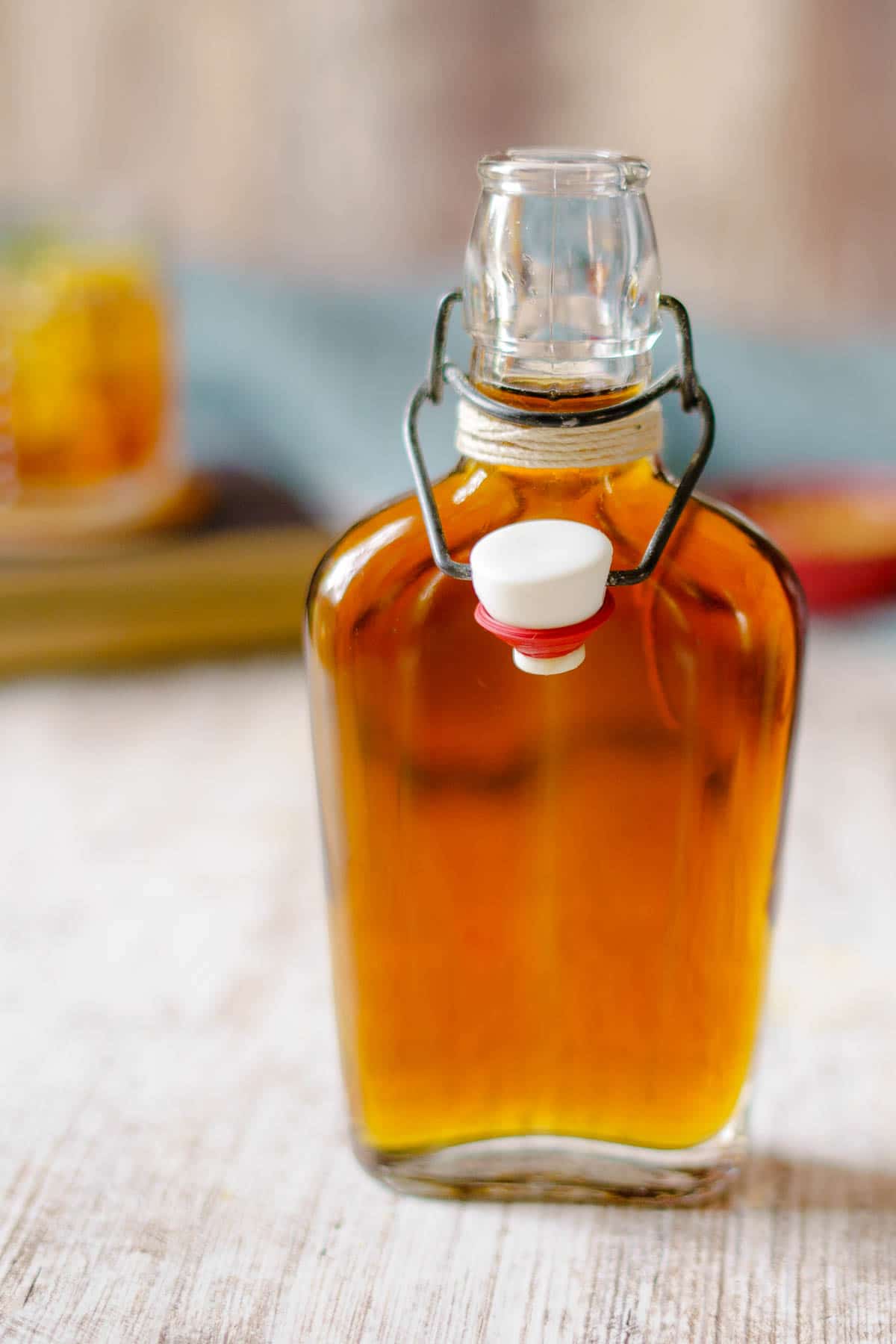 demerara syrup in decorative bottle