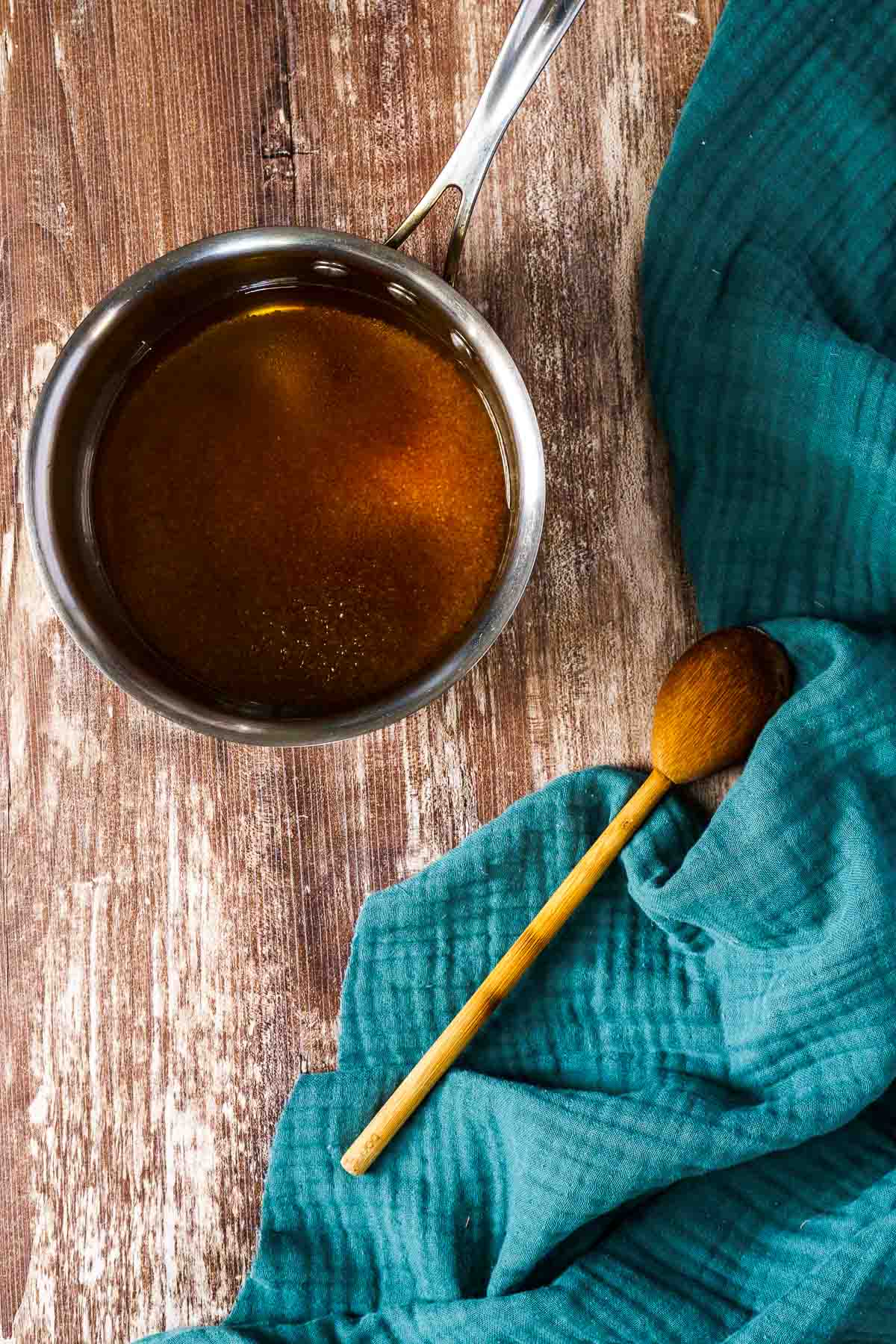 completed syrup in pan