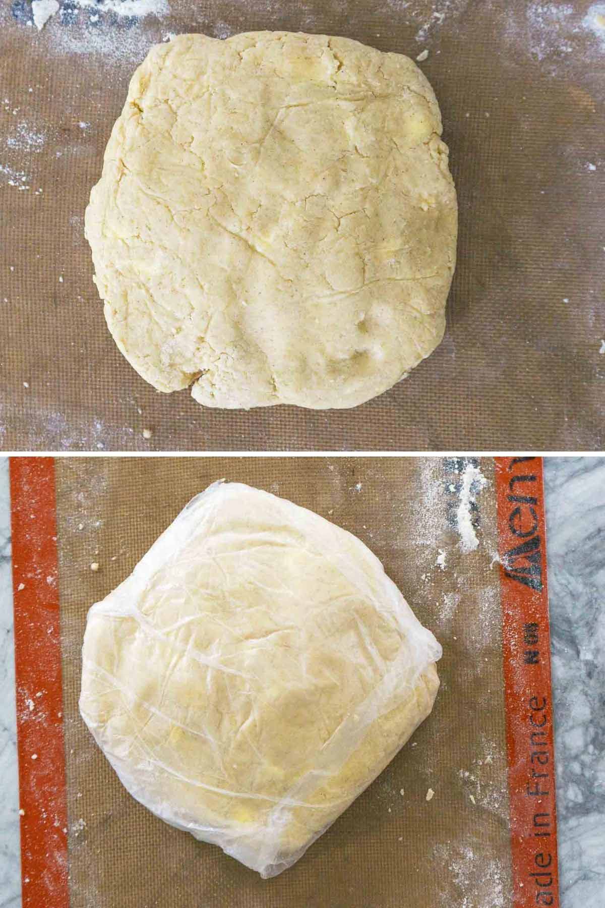 forming dough disc for chilling