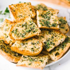 serving gluten free garlic bread