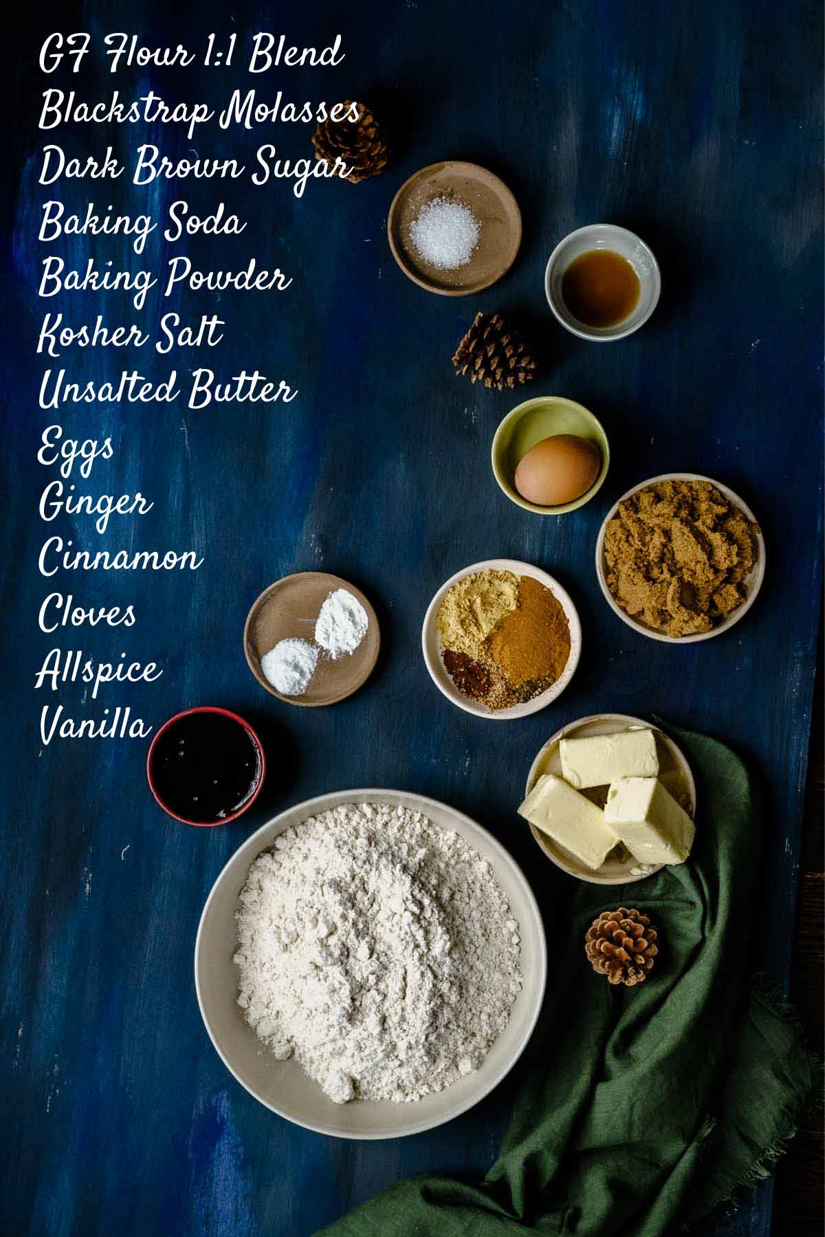 gluten free gingerbread cookie ingredients on counter