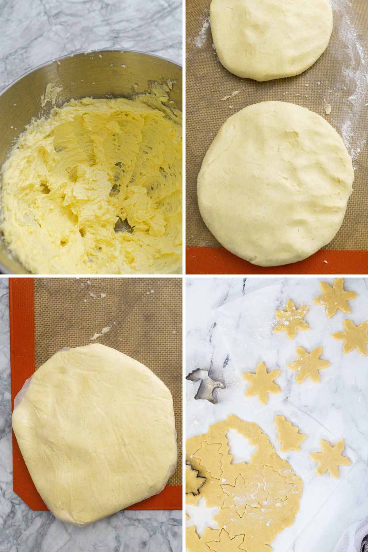 Steps to making gluten free sugar cookies.