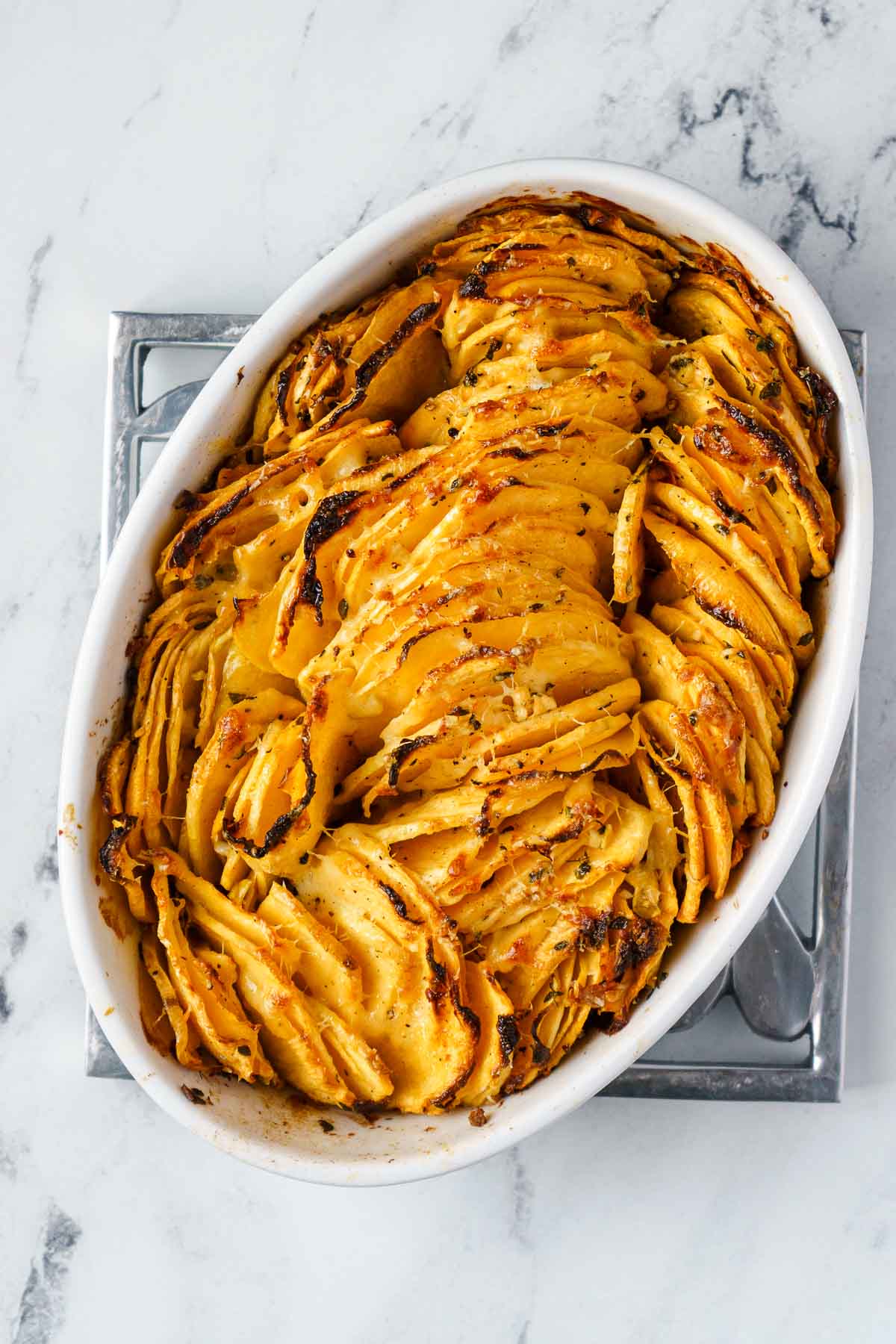 cooling gratin before serving