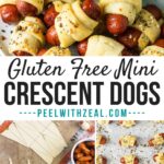 collage of mini crescent dogs gluten free