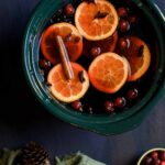 mulled wine in a slow cooker pot