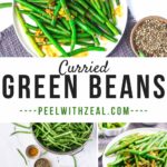 collage of green bean side dishes