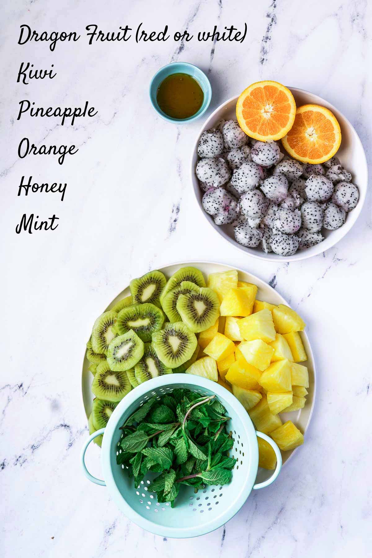 ingredients for recipe on counter