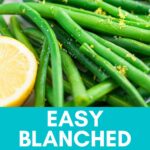 collage of blanched green bean photos