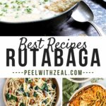 collage of different rutabaga dishes