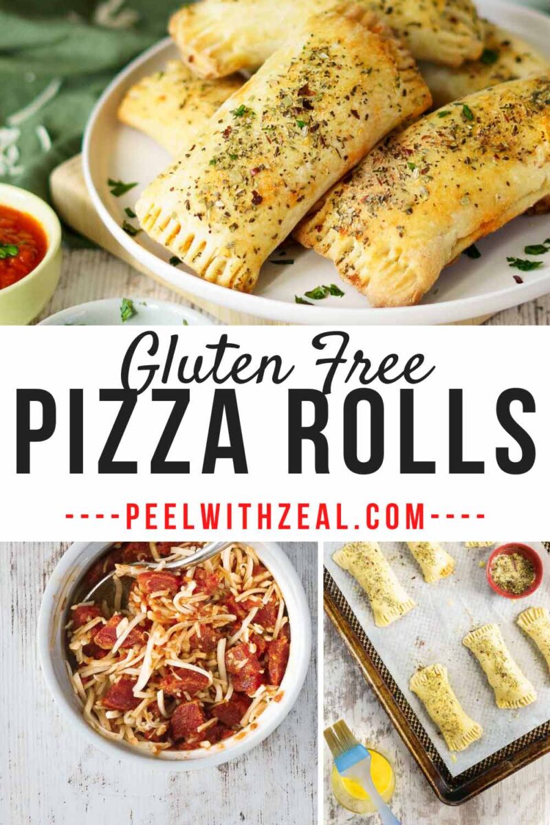 collage of how to make copycat pizza rolls