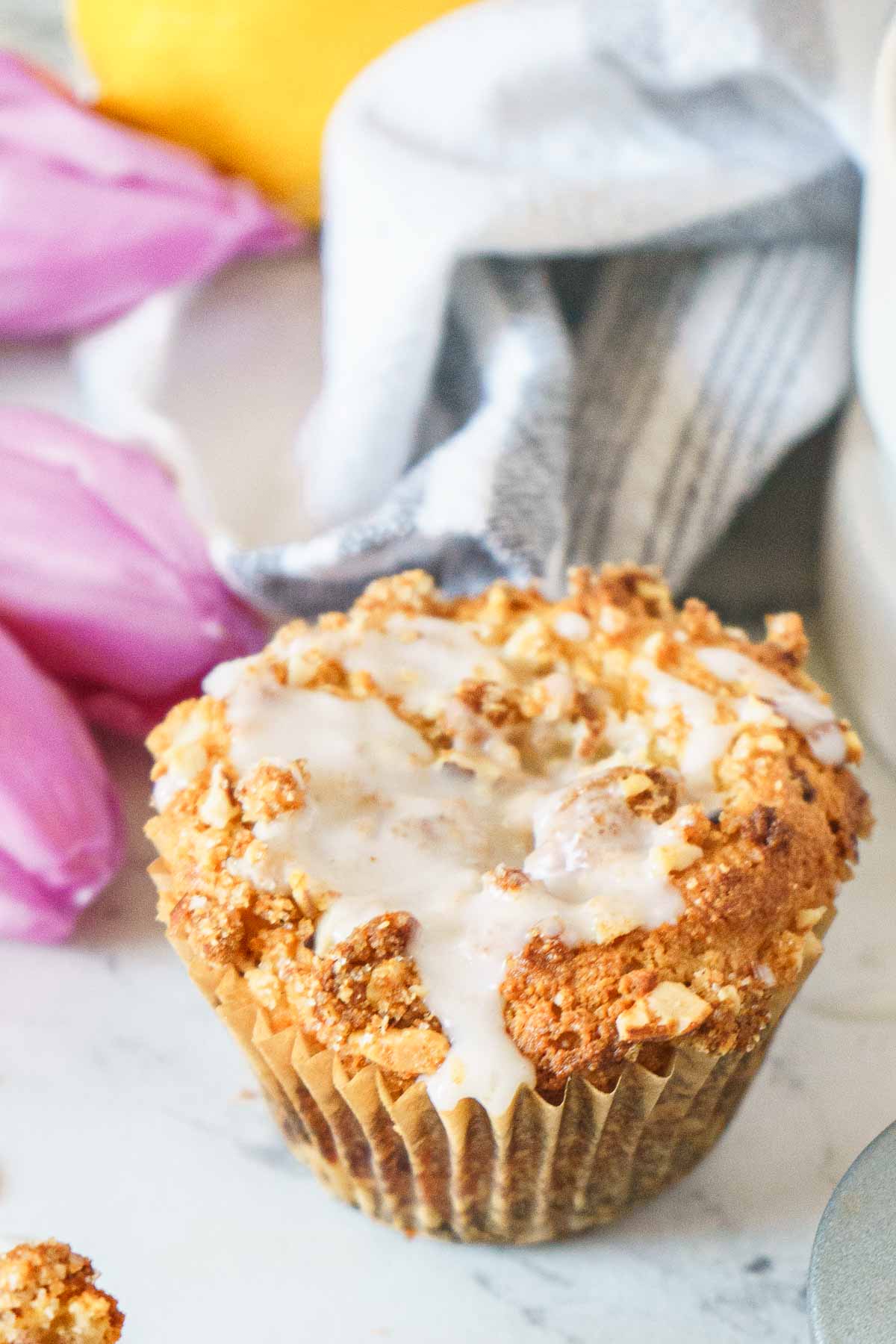 muffin with lemon glaze.