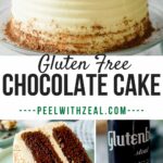 collage of gluten-free chocolate cake.