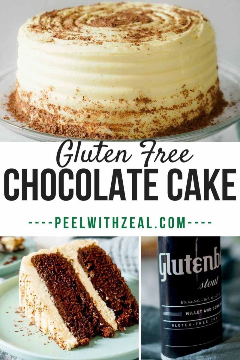 collage of gluten-free chocolate cake.