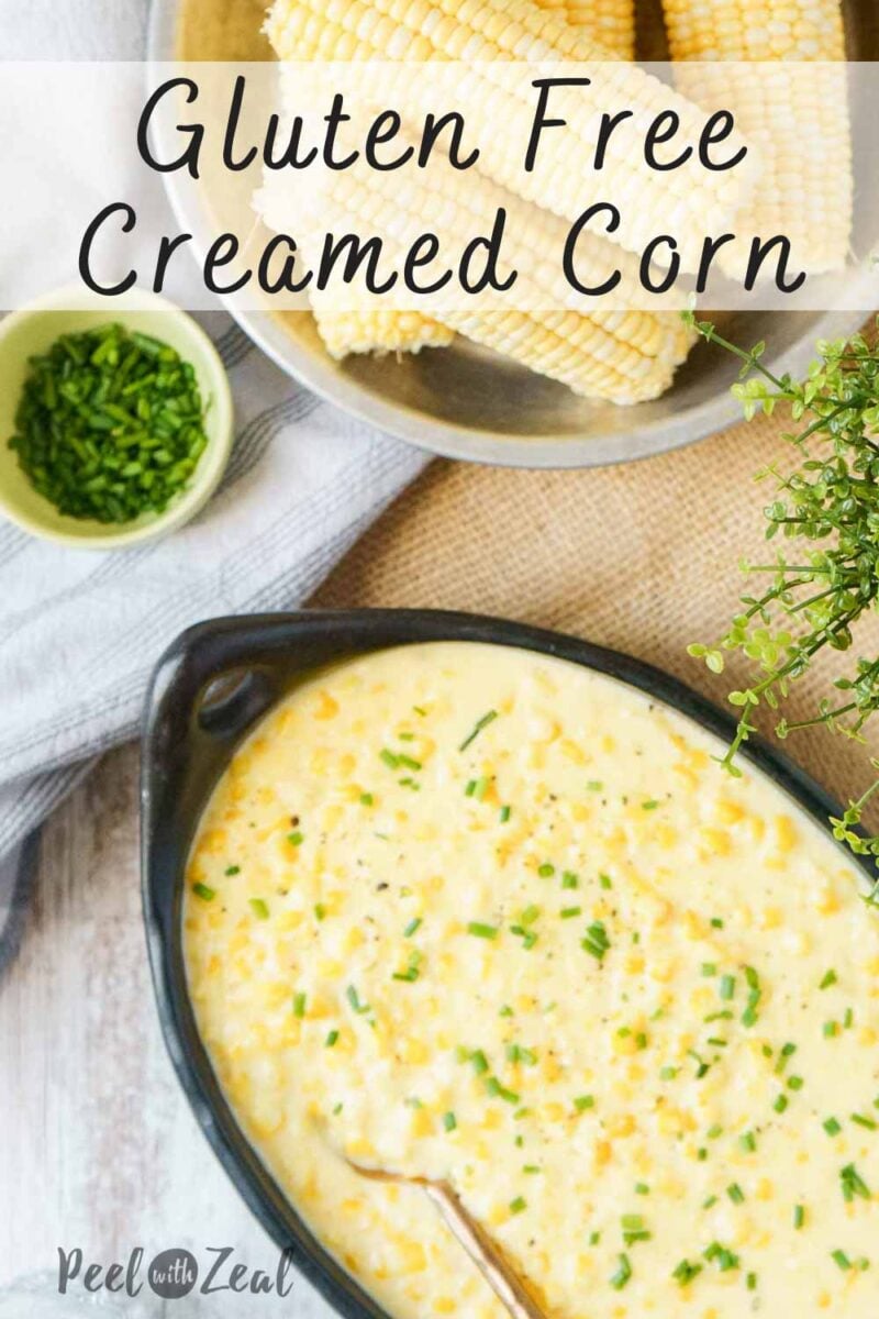 creamed corn in serving dish.