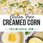 creamed corn in serving dish.