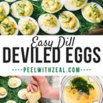 collage of deviled egg photos.