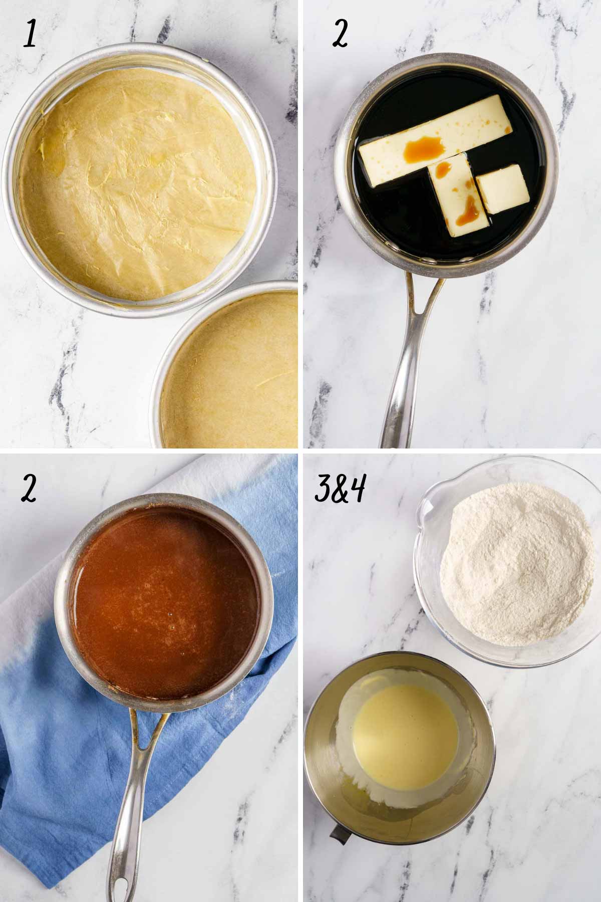 4 steps to prep the batter.