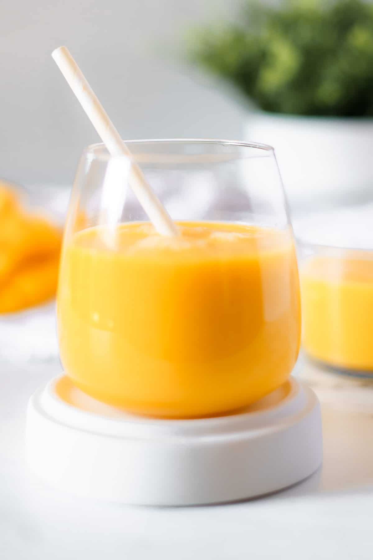 mango nectar in a glass. 
